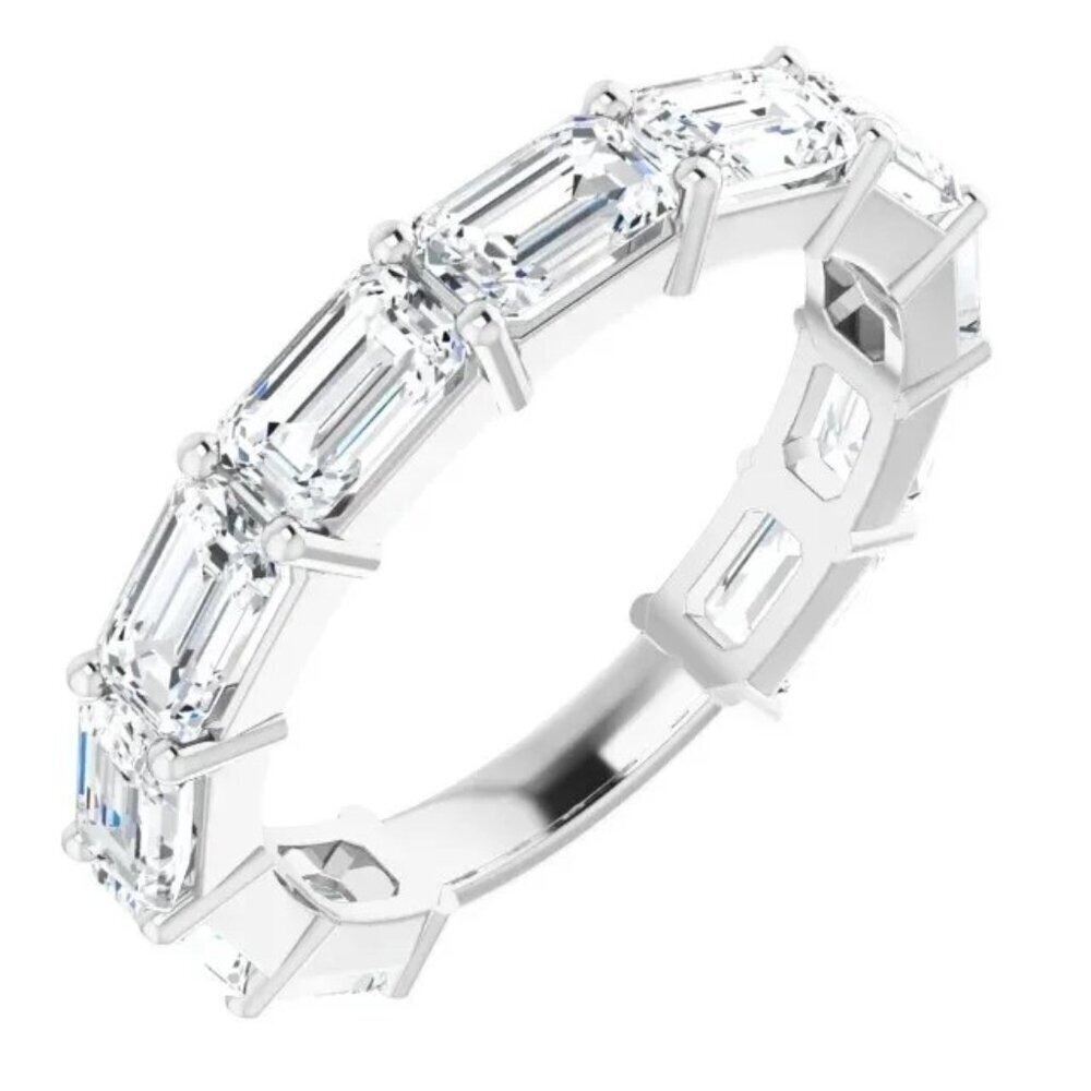 🍁925 Silver Plated Imitate Moissanite Ring Emerald CZ Ring, MARR9390